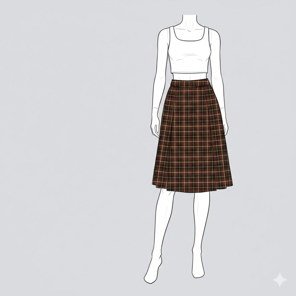 Black, Red, Yellow Vintage Shin Choi Bergdorf Goodman Plaid Skirt (US 4) - Picture 4 of 4